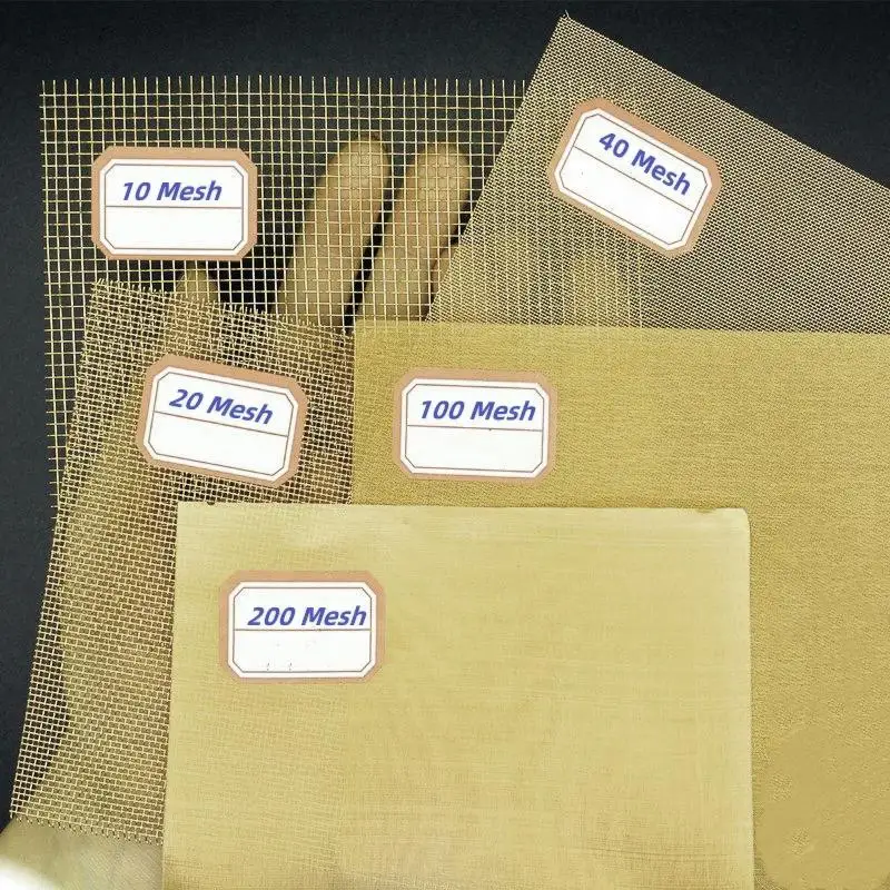 20-200M Brass Woven Wire Mesh Shielding Fabric 30x30cm/30x90cm Copper Wire Paint Filter Screen Non-magnetic Signal Screen Net