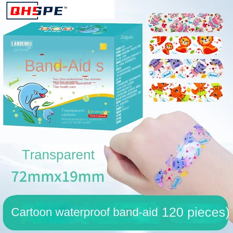 120 pçs/caixa dos desenhos animados band-aid bonito mini crianças respirável transparente à prova dwaterproof água bandagem médica ok ataduras remendo hemostático