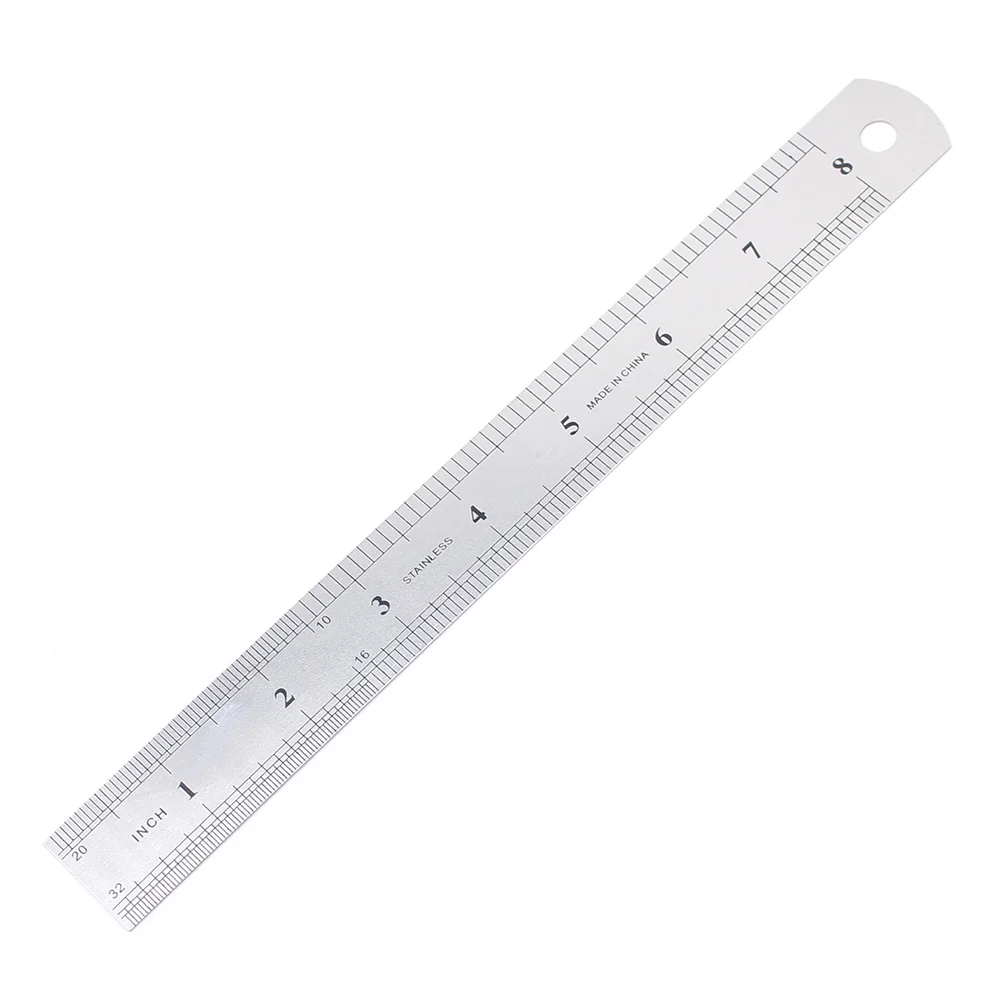 1 pz 20 cm 8 pollici righello dritto precisione in acciaio inossidabile righello in metallo doppia faccia apprendimento cancelleria per ufficio