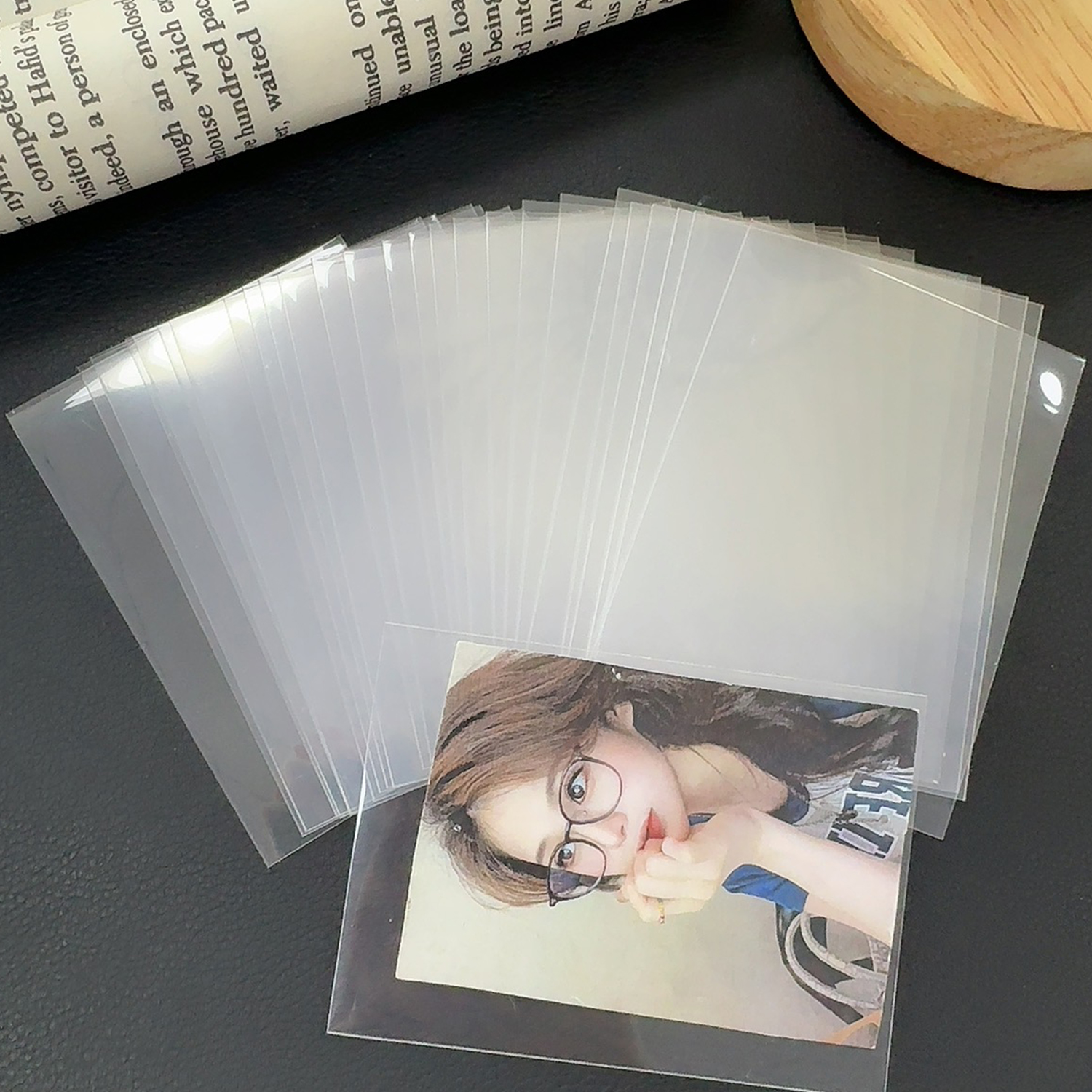 200-50 шт., прозрачные пластиковые рукава для карт премиум-класса, прочный прозрачный держатель для карт, Корея Kpop Idol, голографическая защитная пленка для фотокарточек