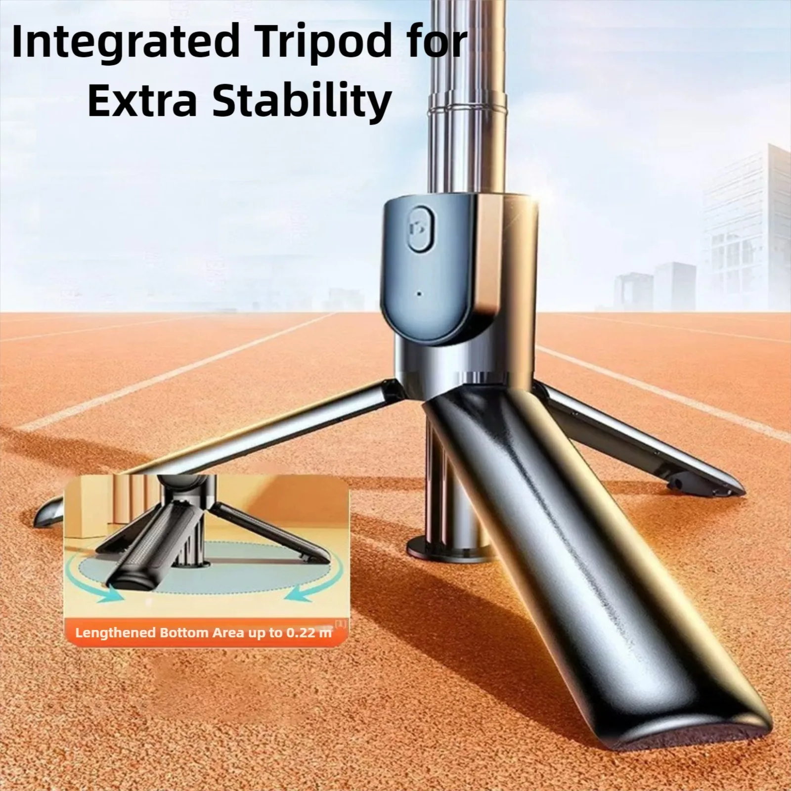 Drahtloses Bluetooth-Selfie-Stick-Stativ mit ausziehbarem Fernstativ und abnehmbarem LED-Selfie-Licht für iOS- und Android-Smartphones