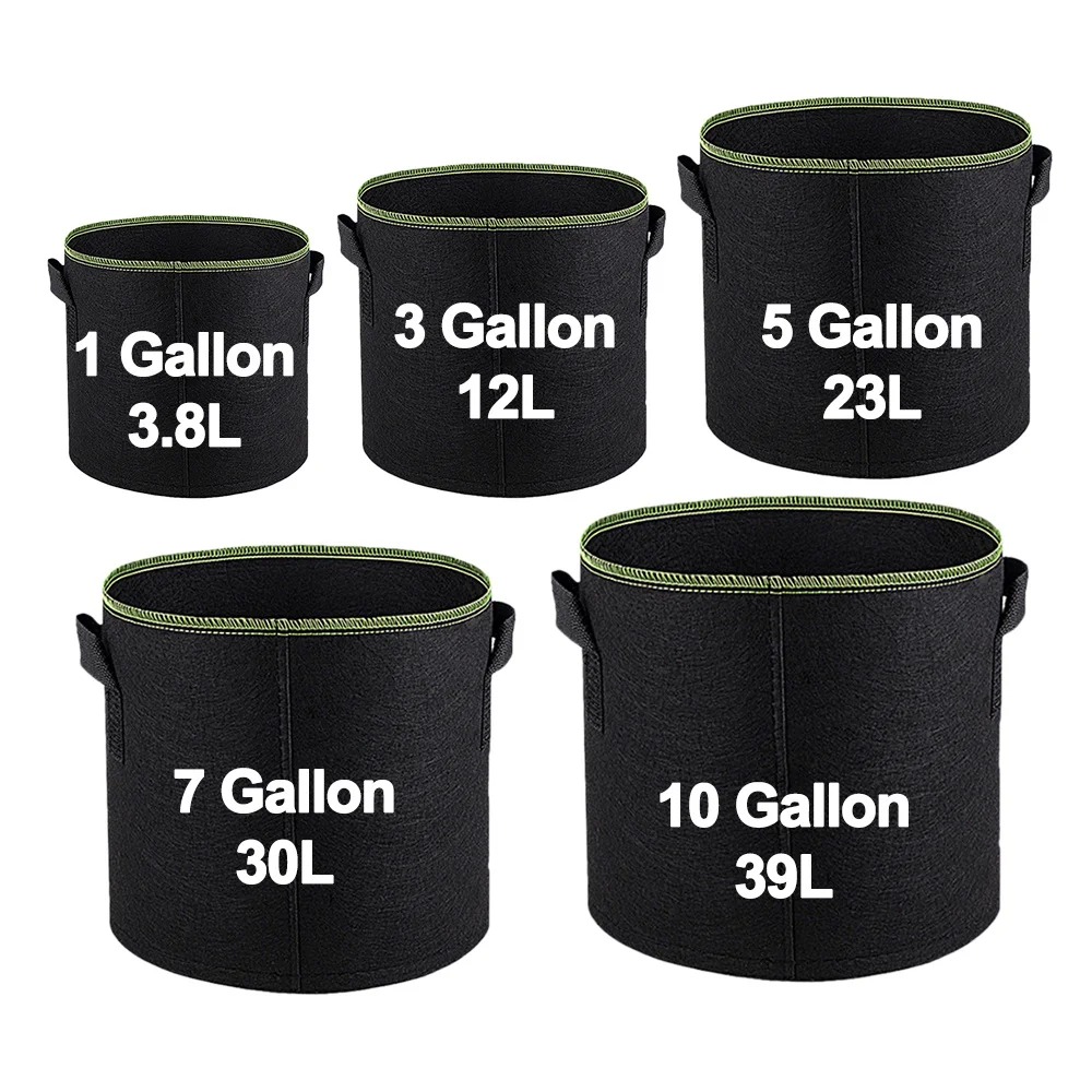 3 sacos de vegetais/flor/plantas dos pces 1 galão engrossado não-tecido crescer sacos vasos de tecido de aeração com alças