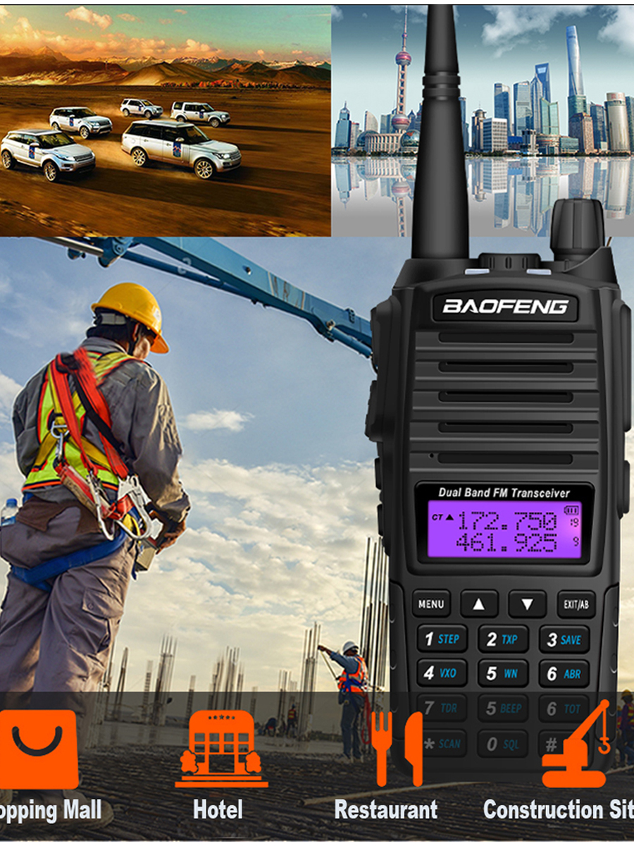 Professionele Walkie Talkie UV82 FM Baofeng UV 82 8 W Ham Radiostation VHF UHF Transceiver Jacht Radio Amateur Comunicador