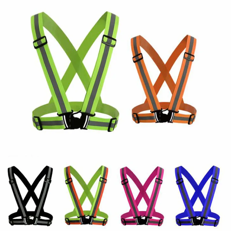 Tirantes reflectantes para correr de noche Unisex para hombres y mujeres, cinturón deportivo juvenil, tirantes anchos luminosos ajustables coloridos, nuevo