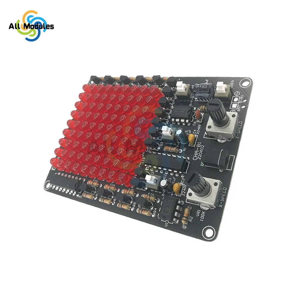 CHA-81 DC5-9V LED Tracking Light parti fai da te Kit di produzione elettronica LED Follow Spot USB/alimentazione a batteria Kit fai da te