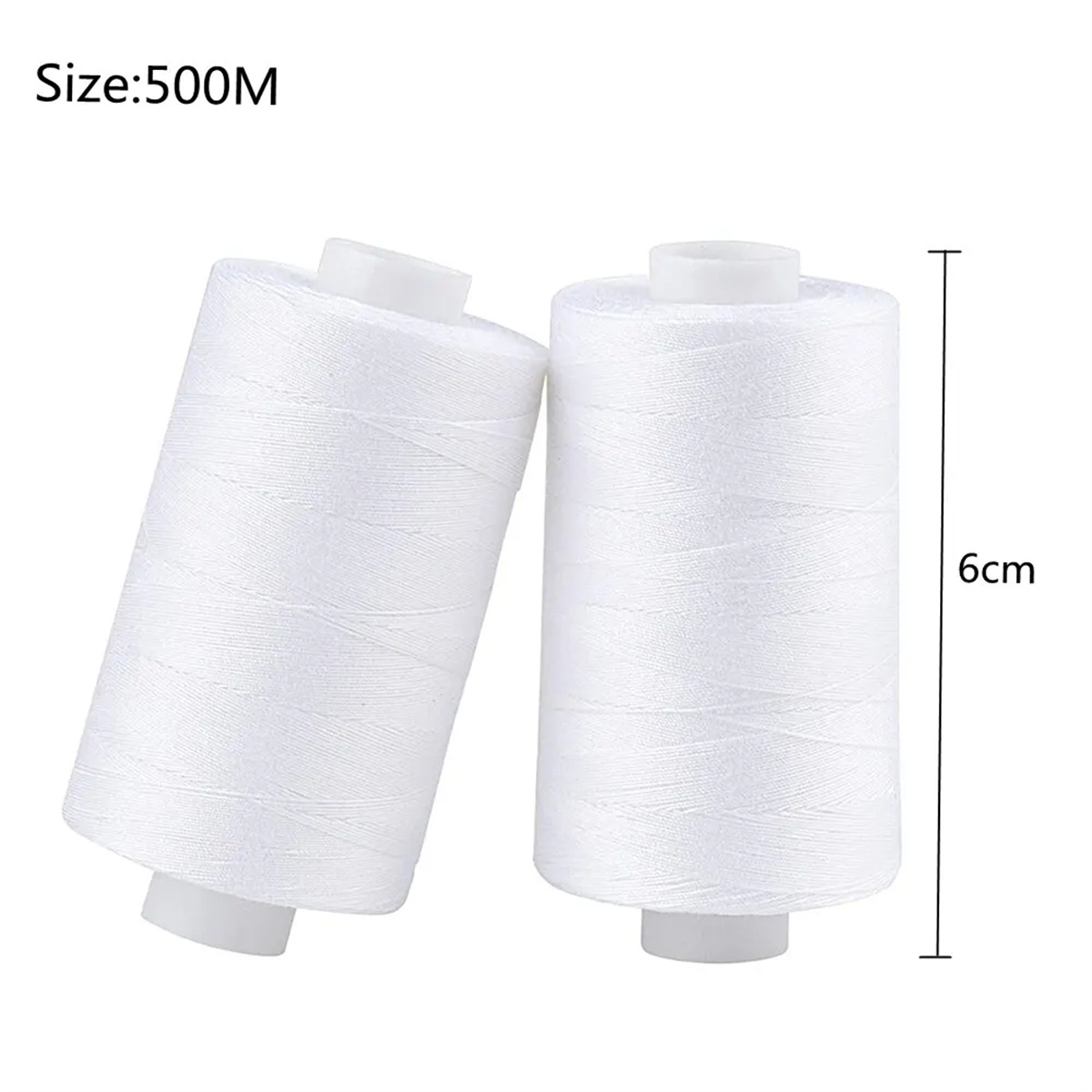 2 ชิ้นด้ายเย็บผ้าด้ายเย็บผ้าด้ายโพลีเอสเตอร์ชุดเย็บด้ายเย็บ Spools โพลีเอสเตอร์ DIY เย็บสําหรับมือเครื่อง 500 เมตร