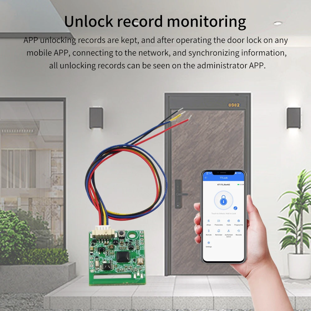 TTLOCK 5.0 Bluetooth Smart Electronic Door Lock Switch Ceiling Unlock Module APP Control Smart Home Switch Module SN9243 TTHotel