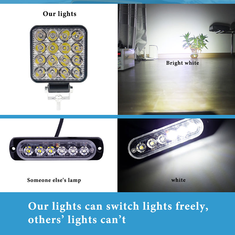 1/2 pièces voiture barre de LED lampe de travail MINI 16SMD 12V TV tout-terrain conduite antibrouillard vert bande lumineuse de travail pour camion SUV 4WD bateau ATV