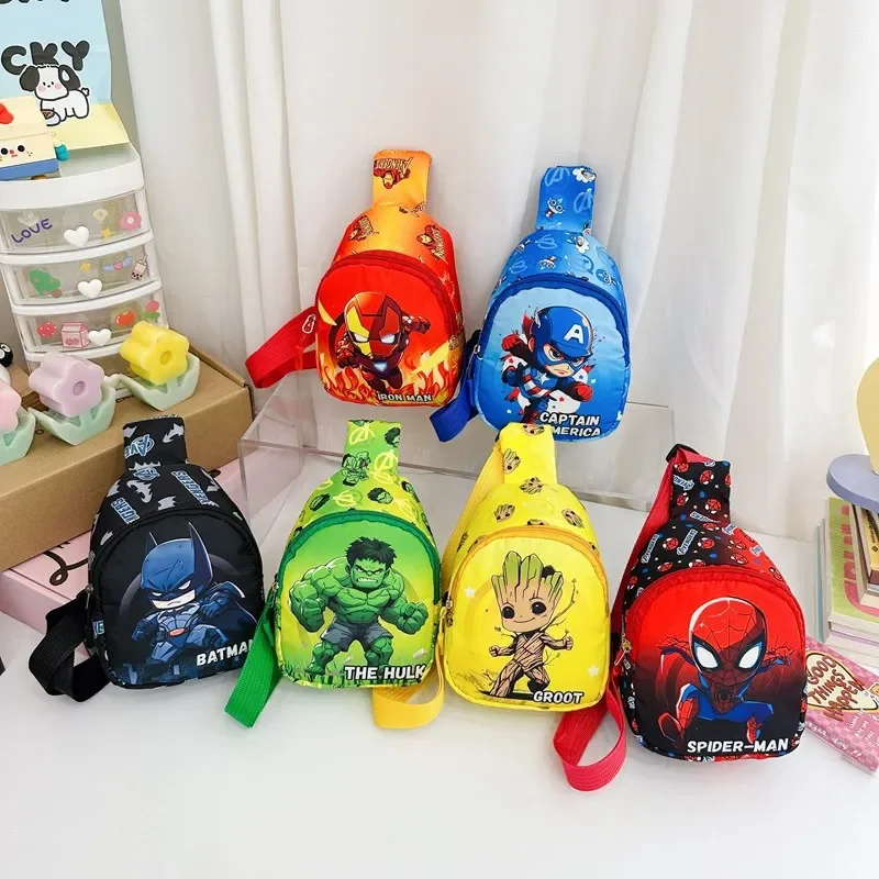 Nowa torba dziecięca Marvel, Spider-Man, Iron Man, Kapitan Ameryka, torba na ramię dla chłopców i dziewcząt, podróżna torba na drobiazgi, torba crossbody.
