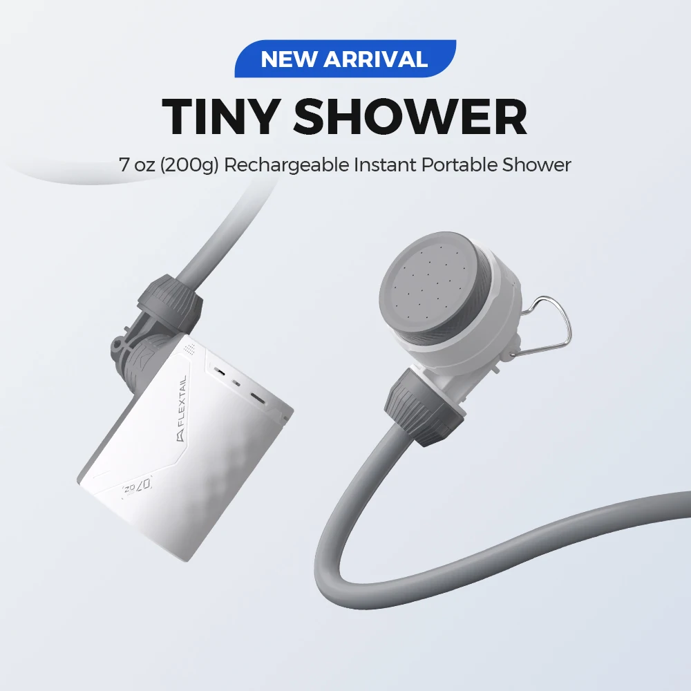 FLEXTAIL TINY SHOWER - Портативный электрический душевой насос для кемпинга на открытом воздухе IPX7, водонепроницаемый для уборки на открытом воздухе и дома