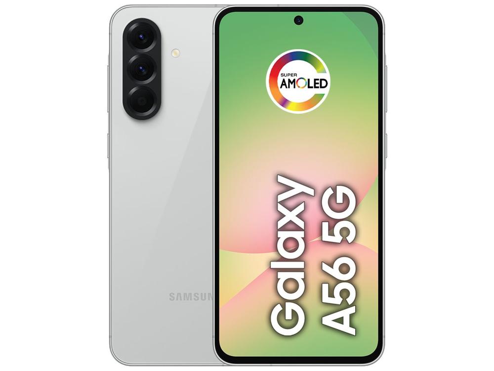 Smartphone Samsung Galaxy A56 128GB 5G 8GB RAM Cinza 6,7" Câm. Tripla 12MP