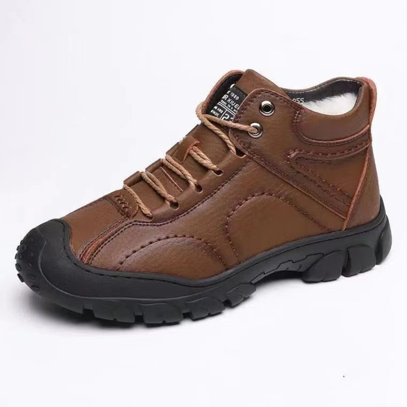 Botas de neve de cano alto ao ar livre para homens inverno veludo grosso à prova dwaterproof água sapatos casuais masculinos novo estilo de renda sapatos masculinos acolchoados de algodão