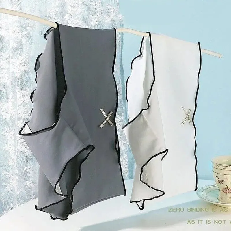 3 unidades/pacote roupa interior triangular sem costura de seda gelo antibacteriana feminina com cintura baixa e estilo europeu-americano