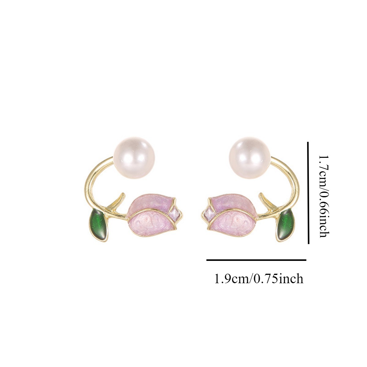 Pendientes con forma de flor de tulipán francés para mujer, aretes ligeros de lujo con perlas de imitación, joyería para las orejas, regalo de fiesta, 2 uds.