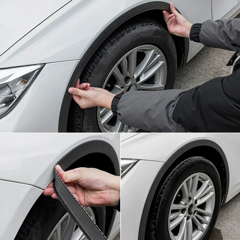 NEW Carbon fiber patterned car wheels tire arches general car wheel fenders horn arches decorative lips extended molded protect