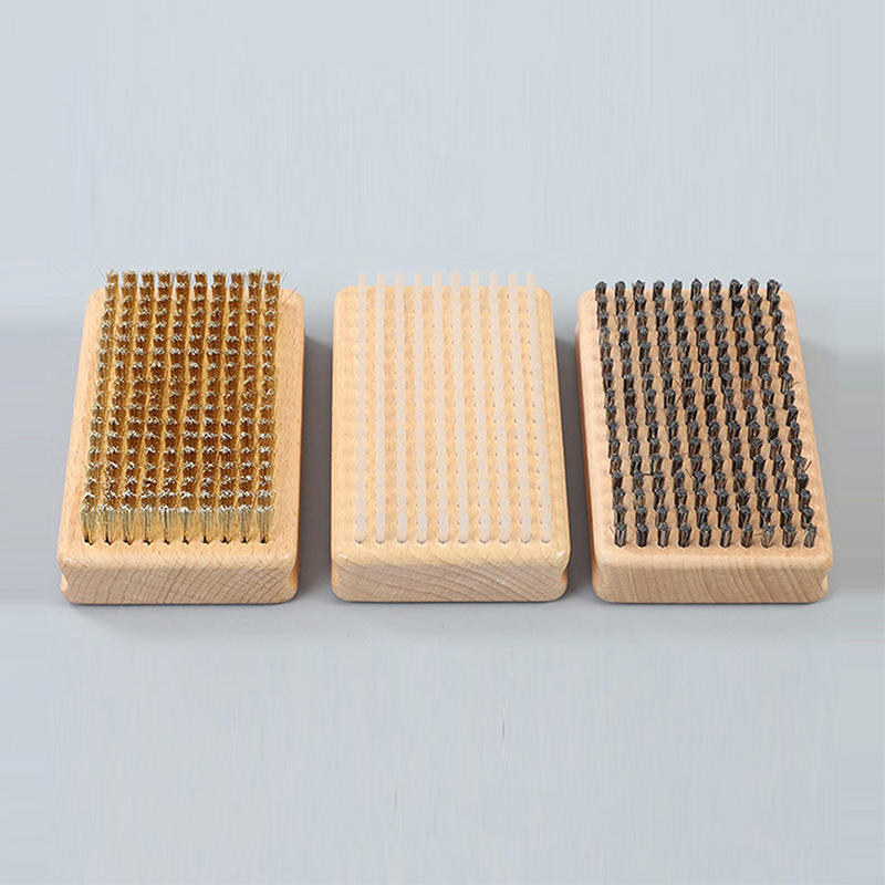 Houten handvat messing / nylon / paardenhaar ski-wasborstel Snowboard onderhoudsgereedschap