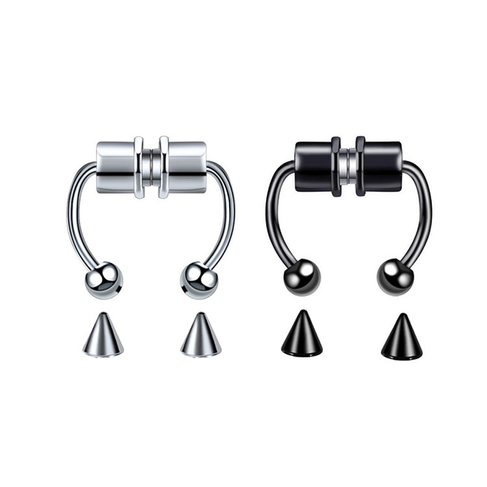 Donne finte piercing al naso anello cerchio setto piercing al naso clip rock hiphoop magnete in acciaio inossidabile moda gioielli per il corpo all'ingrosso