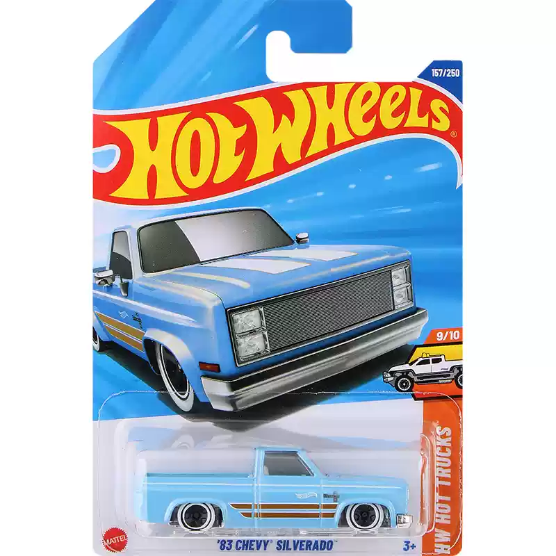 Оригинальный автомобиль Hot Wheels, 2025 г, 83, игрушки Chevy Silverado для мальчиков, 1/64, литая под давлением модель из сплава Voiture, HW грузовик Brinquedo, подарок на день рождения
