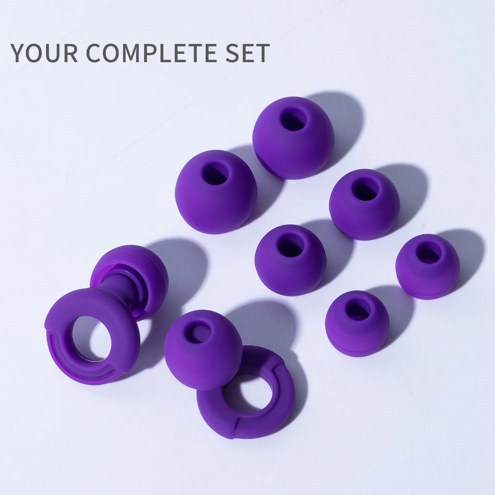 Tapones para los oídos silenciosos para reducción de ruido: protección auditiva súper suave y reutilizable para dormir, nadar, trabajar 8 almohadillas para los oídos en XS/S/M/L
