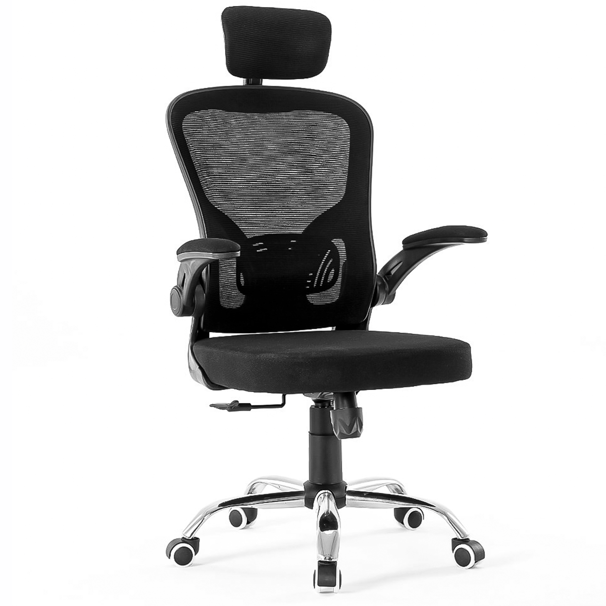 Cadeira De Escritório Ergonômica Preta Com Estofado Office