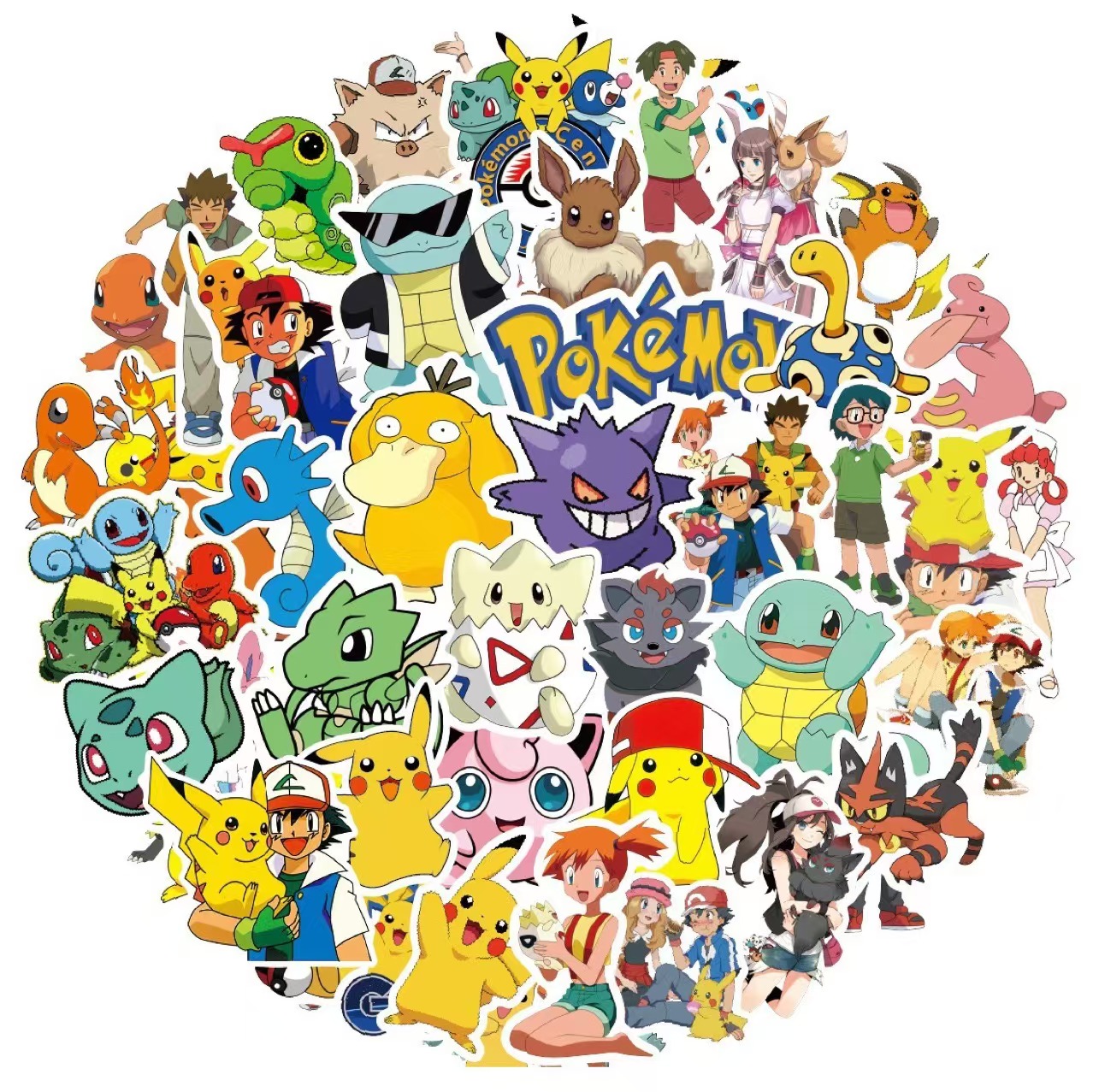 50 pçs pokemon kawaii adesivos bagagem graffiti brinquedo decalques decoração adesivo presente fechamento adesivo