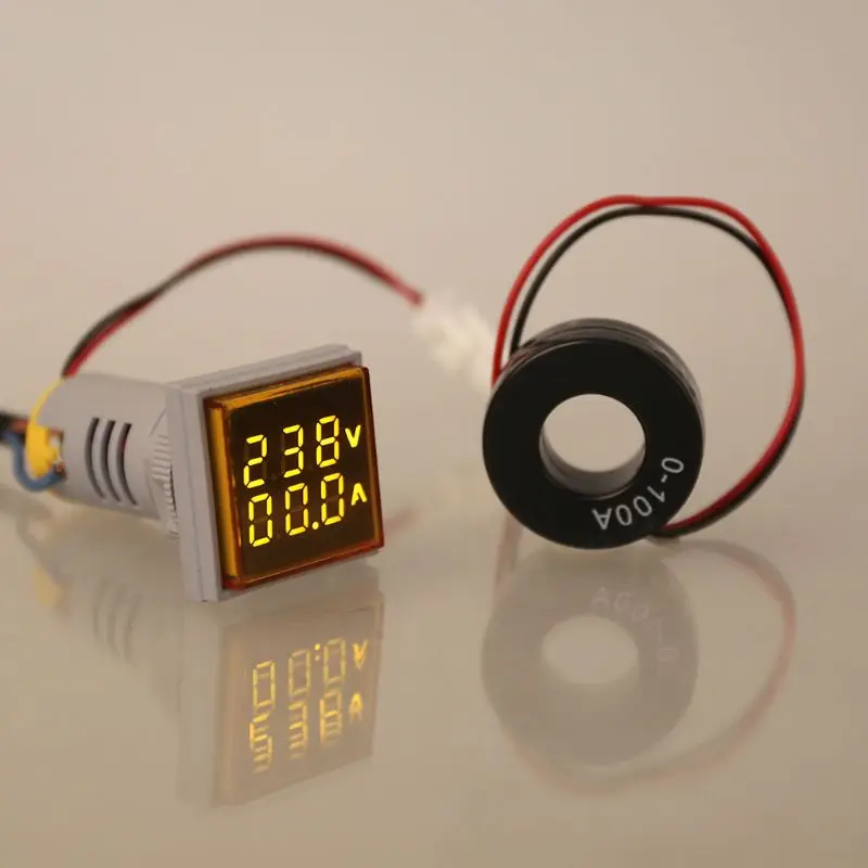 0-100A 60-500V Voltímetro Amperímetro Pantalla LED Voltímetro Decector corriente Squar KXRE