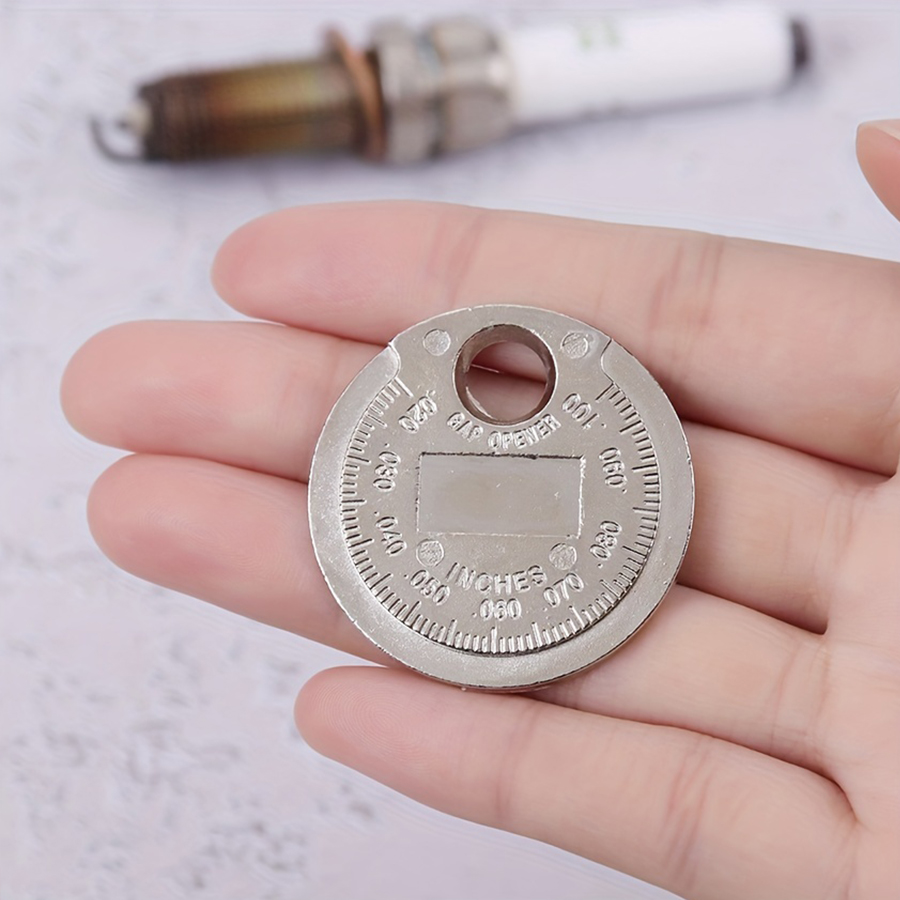 1 peça 0.6-2.4mm faixa tipo moeda vela de ignição ferramenta de medição de lacuna de vela de ignição