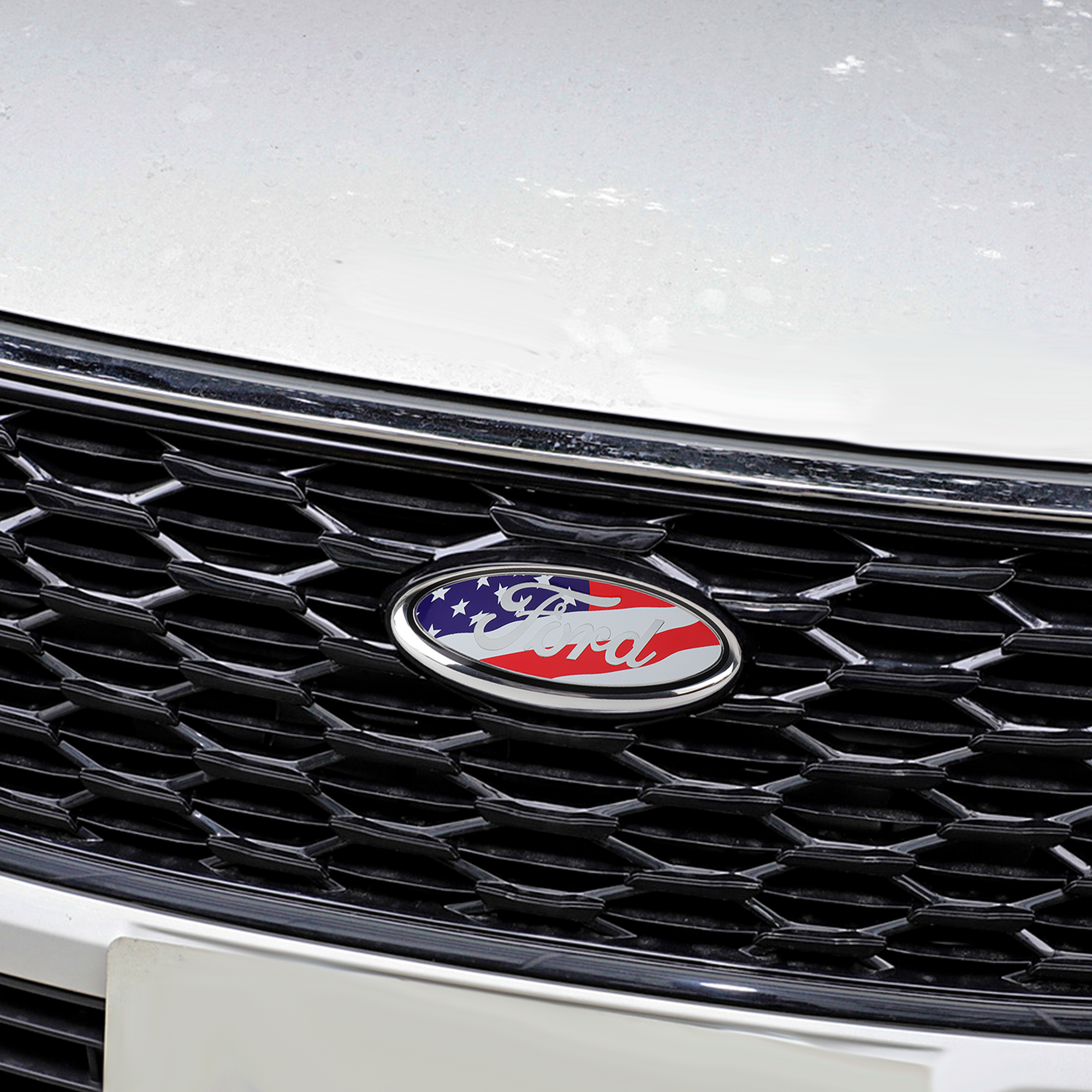 Emblema de rejilla delantera de coche, insignia con logotipo de maletero trasero, accesorios adhesivos para Ford Focus mk2 mk3 Fiesta mk7 Ranger Mondeo mk4 S-MAX Kuga