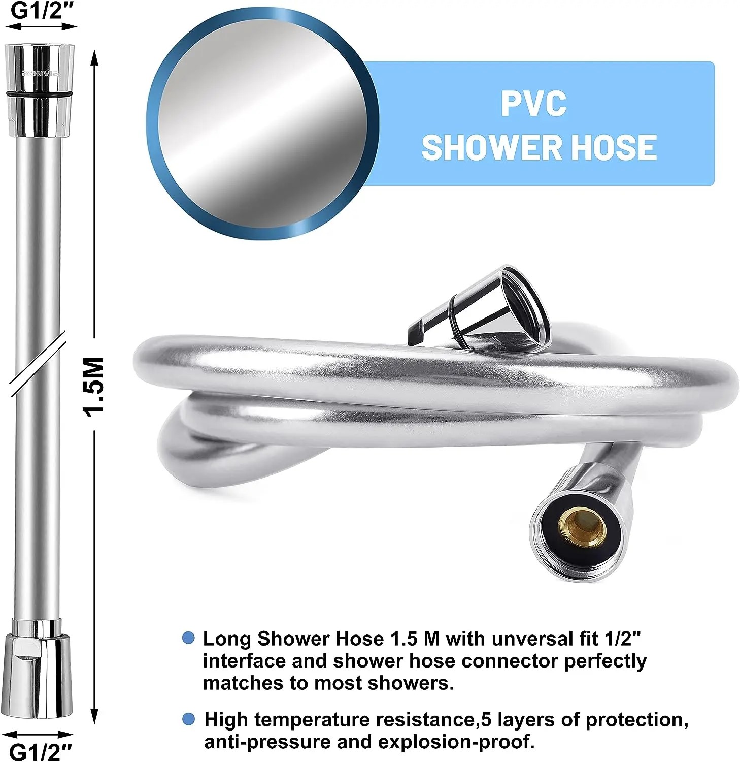1.5/2/3m pvc silicone cabeça de chuveiro mangueira tubo flexível alta pressão água poderosa multicamadas encanamento acessórios do banheiro