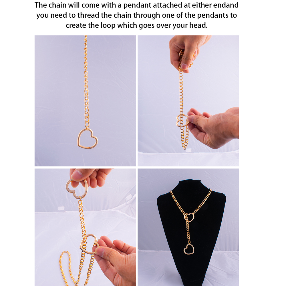 Ожерелье-цепочка в форме сердца для женщин, панк-рок, цепочка-колье, ожерелье, подарки, регулируемые готические украшения