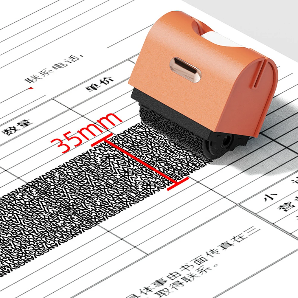 ID-Schutz, Tintenroller, breiter Identitätsdiebstahlschutz, vertraulicher Roller, Signaturstempel für Datenschutz, 35 mm Schriftrite