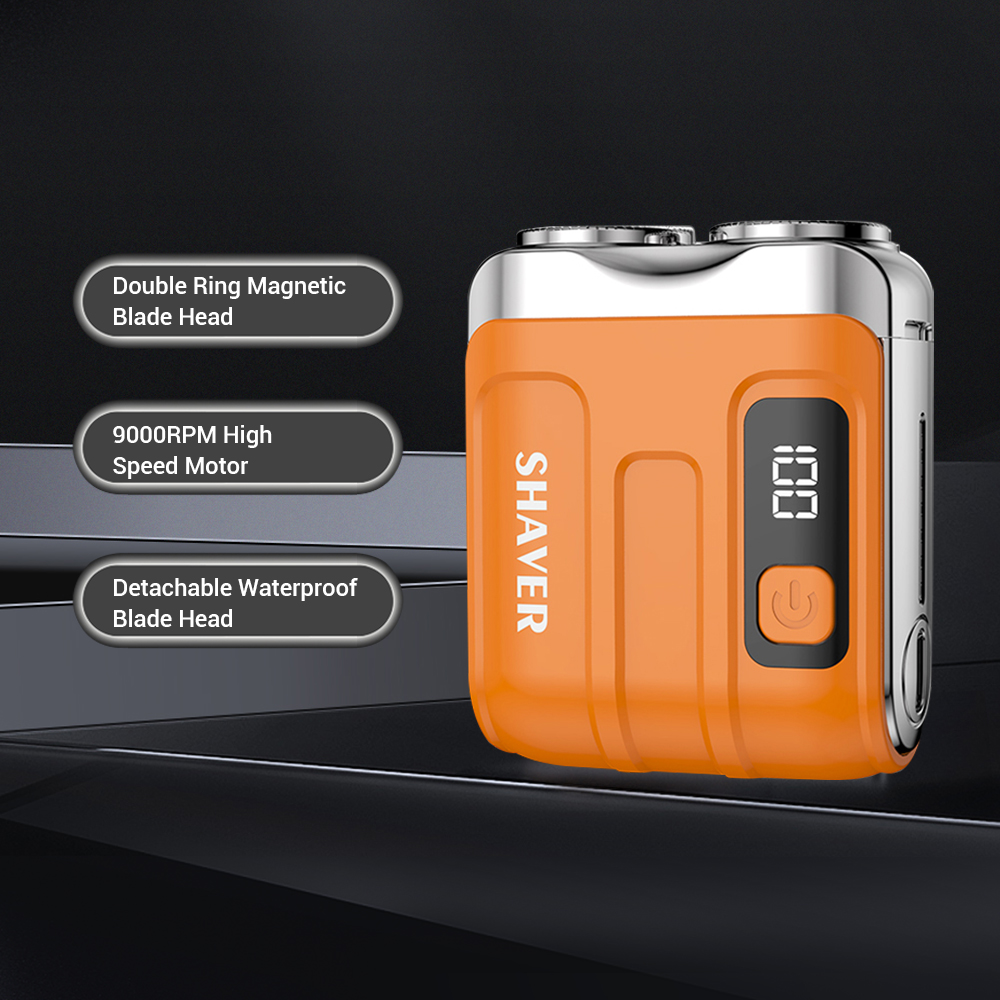 Waterproof Electric Smart Shaver Travel Razor Mini Dual Blade Shaver Men Shaver Portable Beard Trimmer Remover Rechargeable