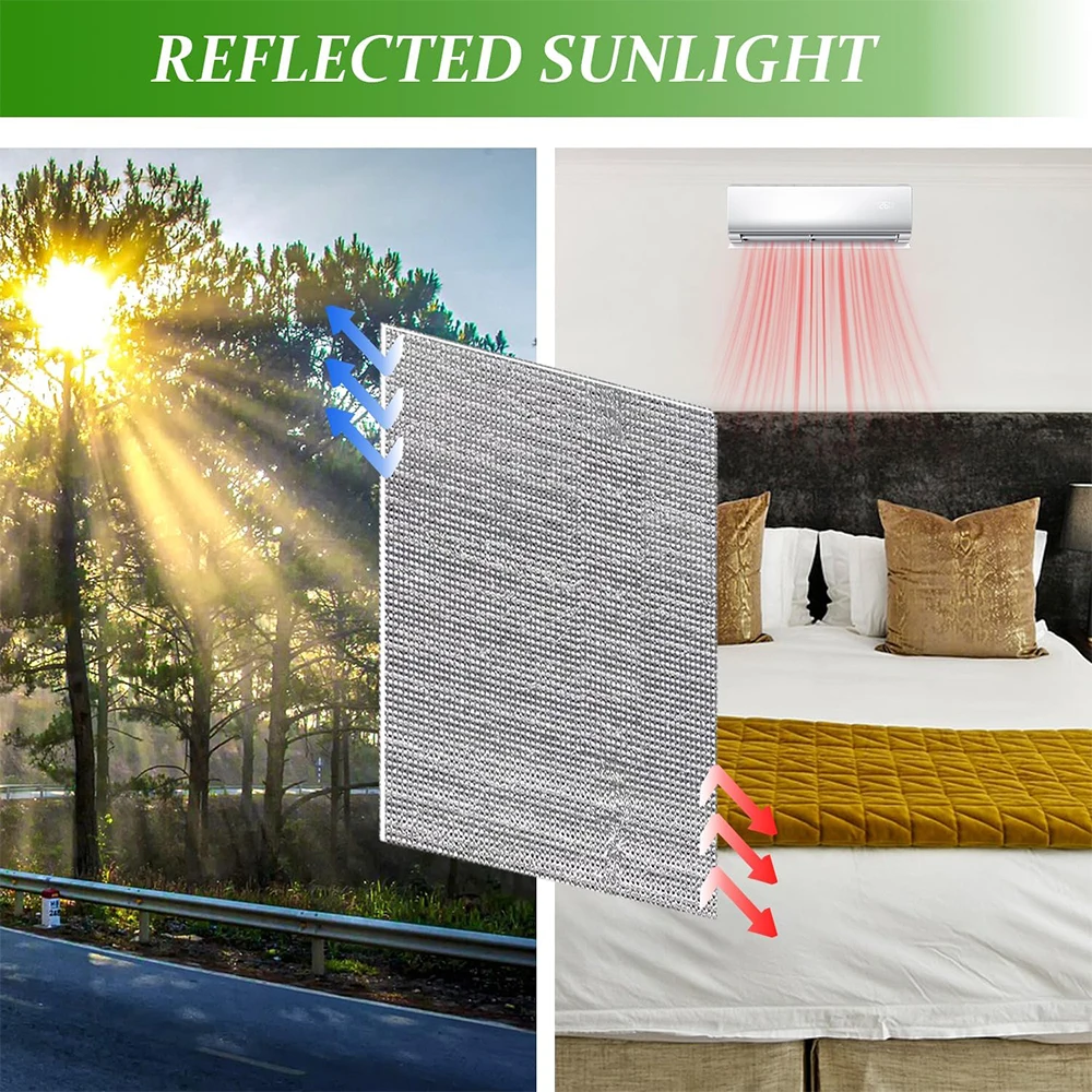 Espuma aislante reflectante, papel de aluminio, rollo de algodón perlado de doble cara, protector térmico frío y térmico para kits de ventanas