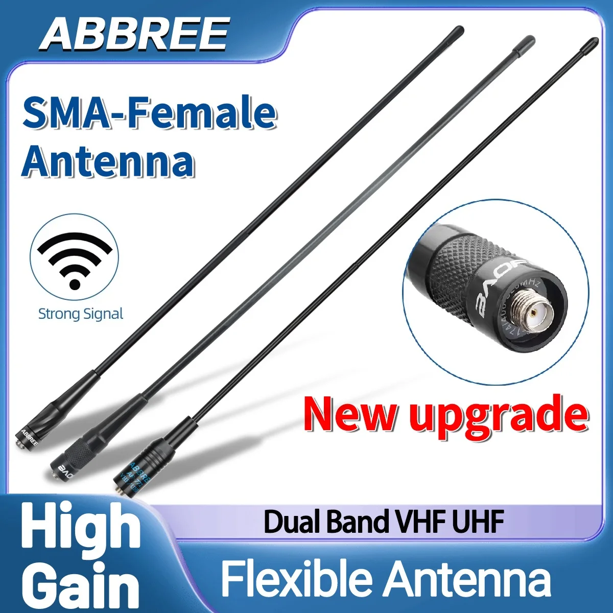 Abree walkie talkie antena AR-771 banda dupla sma-fêmea antena de alto ganho para baofeng UV-5R uv 21 pro v2 5rh quansheng UV-K5 8