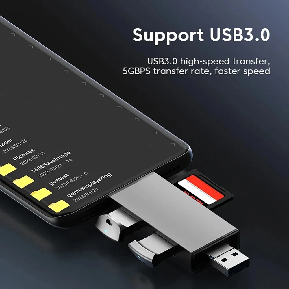7 in 1 Card Reader USB 3.0 Type C to SD TF Memory Card Flash Drive Adapter for PC Laptop Accessories Multi Smart Cardreader