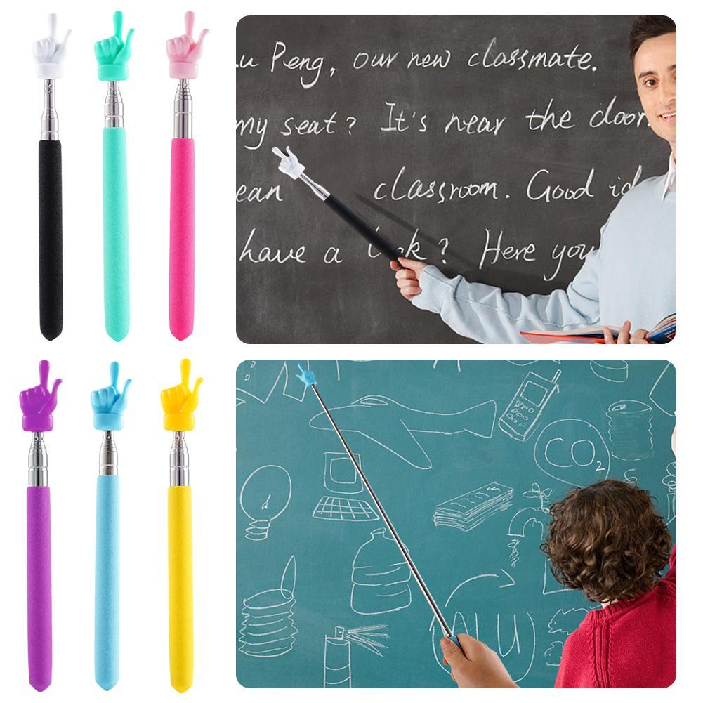 Hohe Qualität Stahl Lehre Zeiger Einziehbare Finger Design Lehrstab Für Klassenzimmer Kindergarten Finger Zeiger