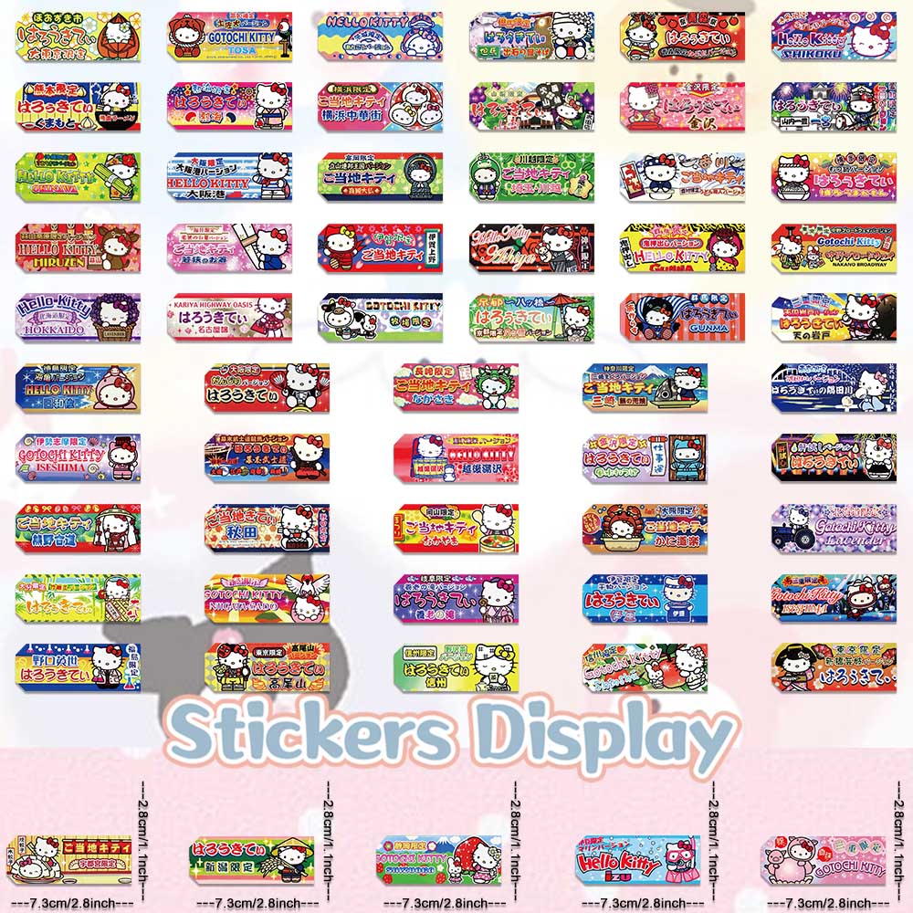 60 uds Sanrio Kawaii Hello Kitty etiquetas pegatinas de sellado papelería decorativa estética teléfono portátil impermeable lindo pegatina para niños