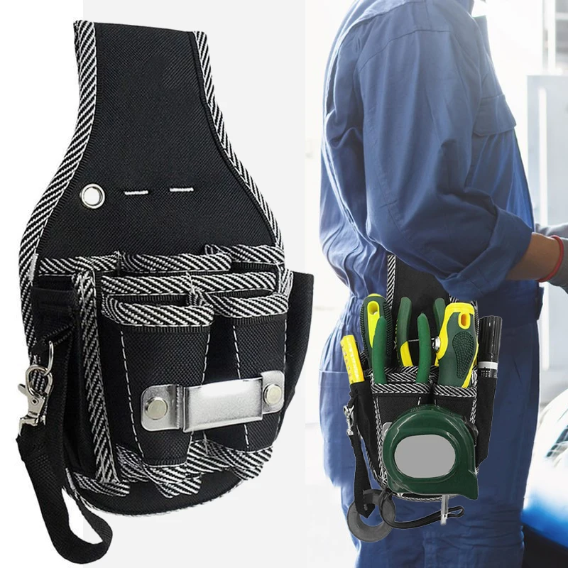 Bolsa de herramientas multifuncional, cinturón de herramientas de tela de nailon, Kit de destornillador, soporte, bolsa de herramientas, bolsa de bolsillo, estuche de bolsillo para cintura de electricista