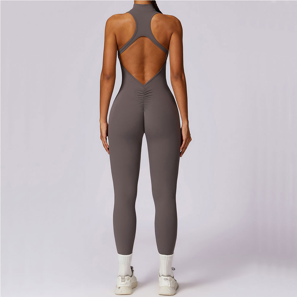 Mono de Yoga con cremallera, monos deportivos para Fitness, conjunto de ropa de gimnasio, ropa de Yoga, ropa de entrenamiento para Pilates, conjunto de mujer, ropa deportiva de realce
