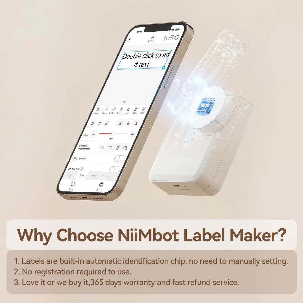Mini Portable Thermal Printer Niimbot D110 Wireless UV Printer With Color Cartoon Transparent Adhesive Stickers Labeling Machine