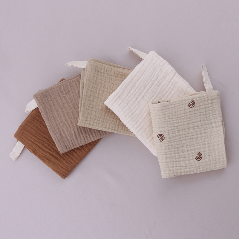 Pañuelo cuadrado de algodón para bebé, toalla de gasa absorbente suave, Baberos de alimentación para niños, paño para eructar, 5 unidades por juego