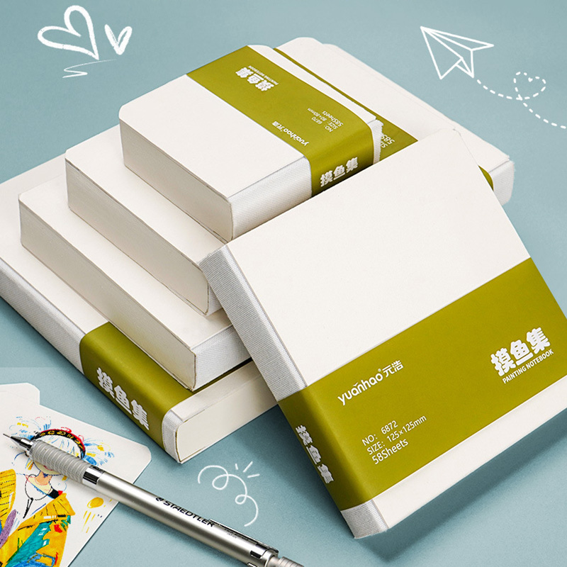 Mini libro de dibujo de acuarela, papel grueso GSM 230g, cuaderno de bocetos de bolsillo, marcador, papel de pintura, suministros de arte para entretenimiento de ocio