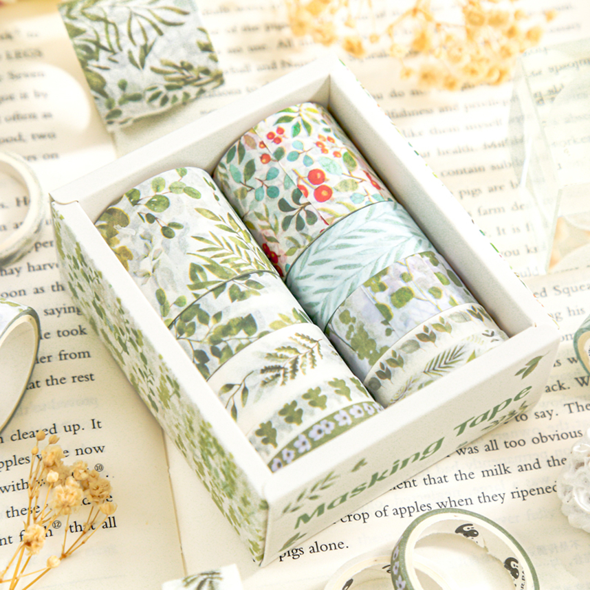 10ロールの和紙テープ,スクラップブッキングや日記を飾るための装飾的な接着剤