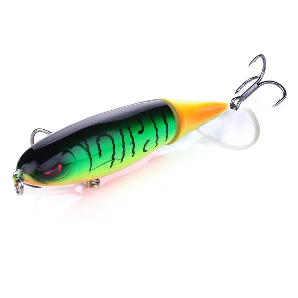1 Uds 10cm 14cm Topwater Spinner señuelo de pesca Popper lápiz Artificial cebo duro hélice cola giratoria aparejos de pesca Swimbait