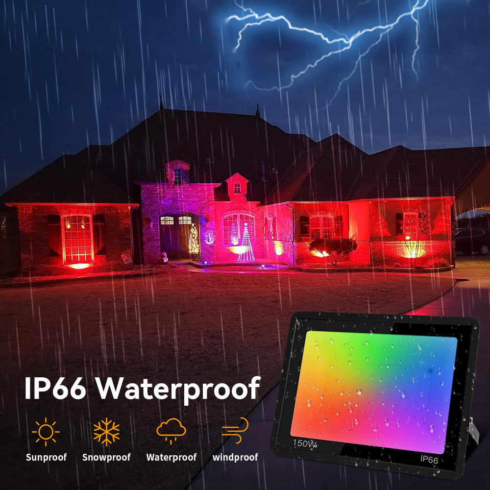 Led RGB Flutlicht 50W 100W 150W 200W IP66 Outdoor Flutlicht Scheinwerfer AC 220V Reflektor projektor Lampe Garten RGB Beleuchtung