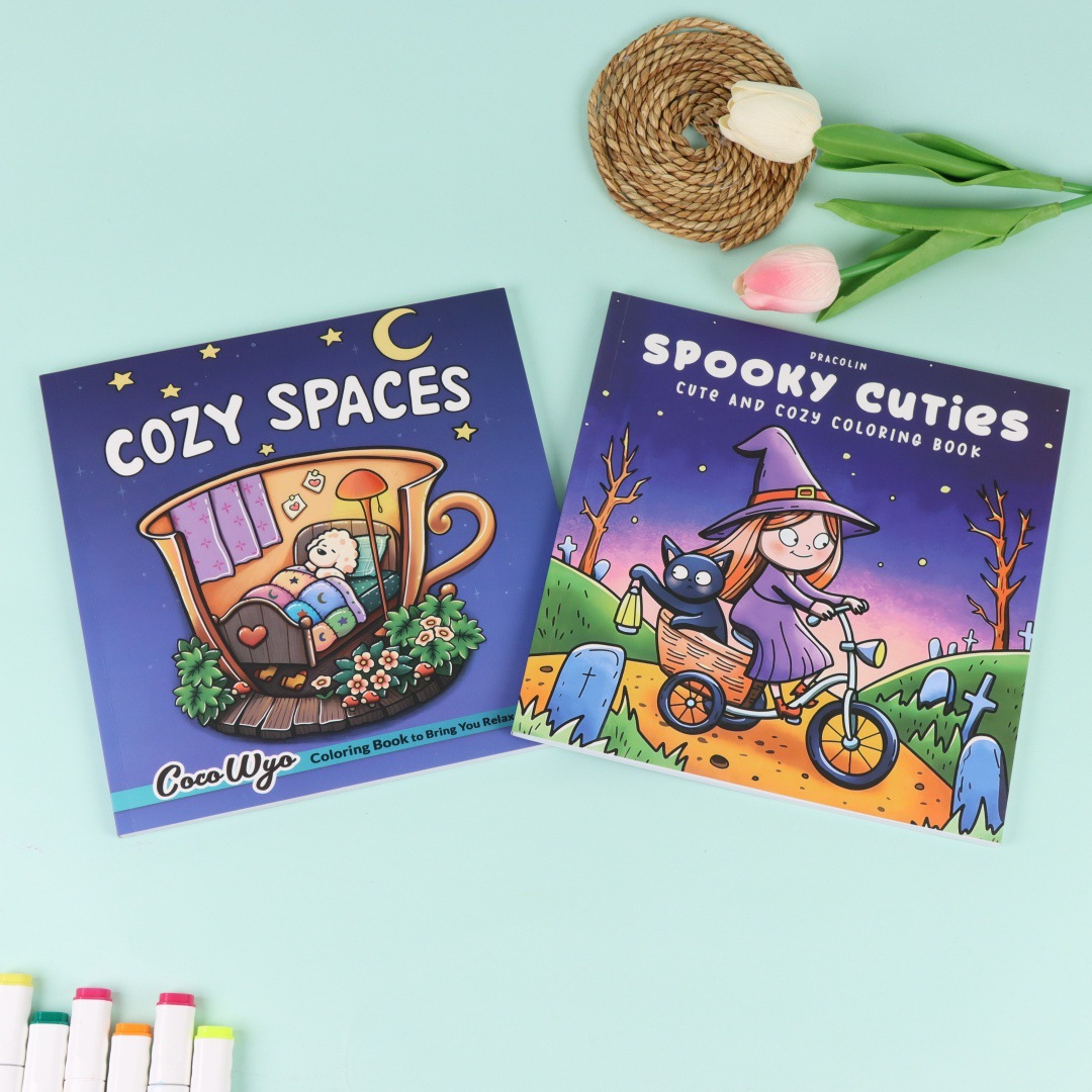 Little Corner Cute Comfy Coloring Book for Adults and Teens Featuring Adorable Creatures in Cozy Hygge Moments for Relaxation