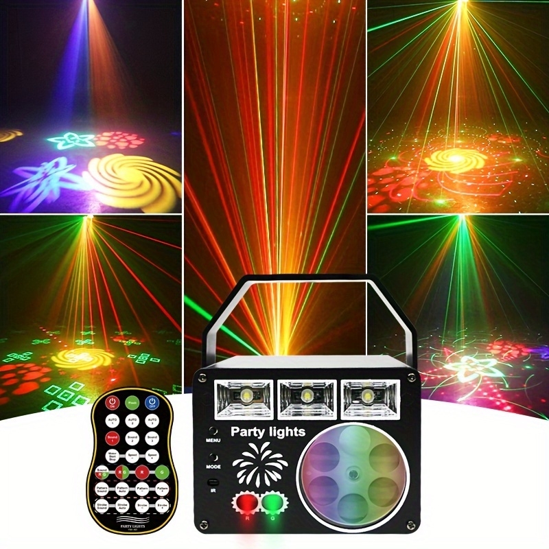 Luz de discoteca para fiesta, proyector LED de luz para DJ, patrón de panal, Control de música, efecto de escenario, luz para fiesta, hogar, decoración navideña