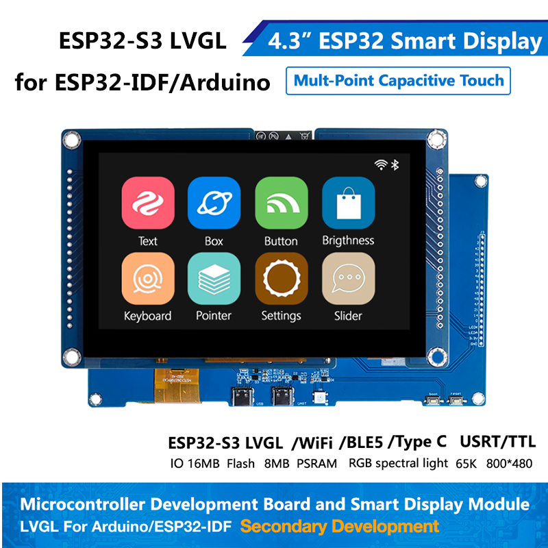 ESP32-S3 LVGL WIFI y BLES Placa de desarrollo HMI RGB LCD ar-duino pantalla gráfica módulo TFT pantalla inteligente con tacto