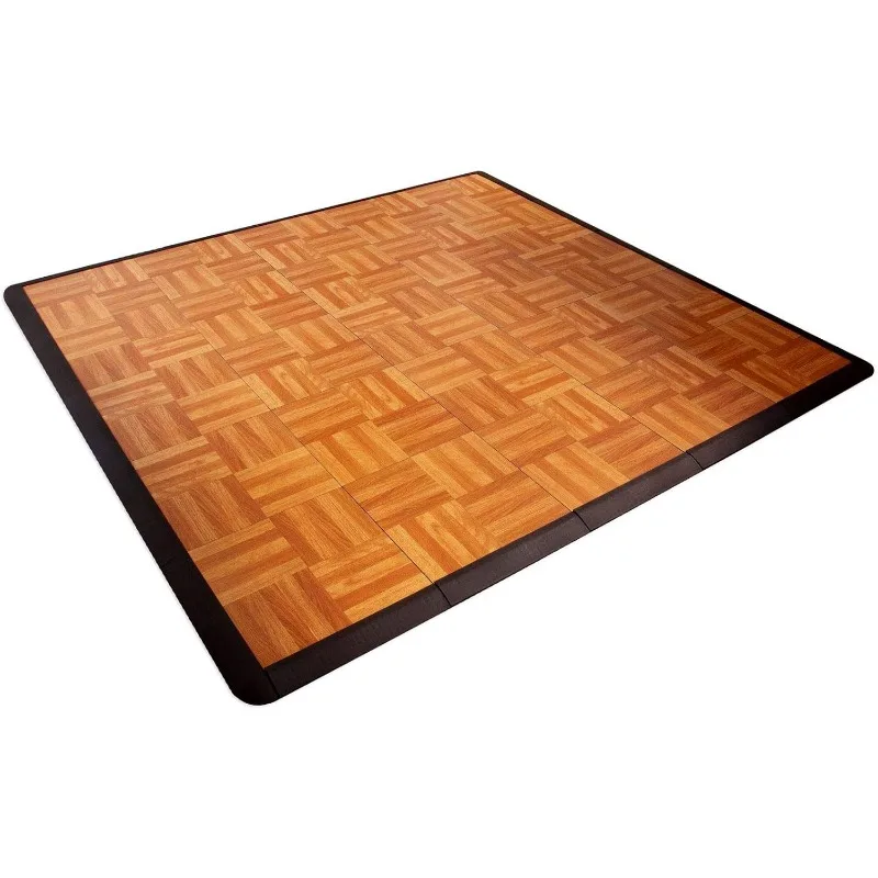 5X5 OAKFLOOR Interlocking Lightweight Plastic Modular Dance Floor Kit (5' x 5'), 45 Piece