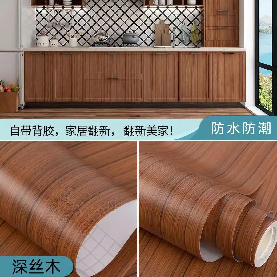 Làm Dày Hạt Gỗ Giấy Dán Tường Dây Leo Cuộn Chống Nước Máy Tính Để Bàn Cửa Tủ Đồ Nội Thất Đổi Mới Nội Thất Hiện Đại Trang Trí